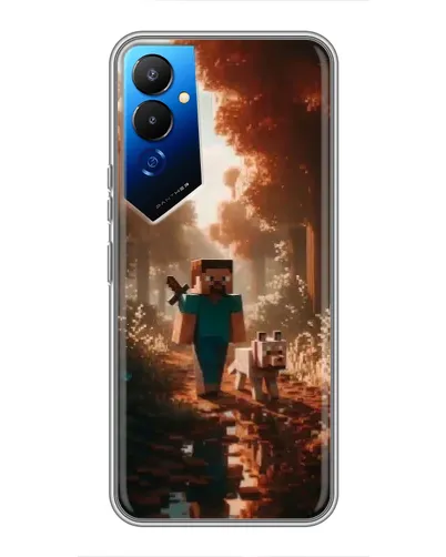 Чехол для TECNO POVA 4 (LG7n) с картинкой «Стив в лесу»