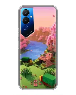 Чехол для TECNO POVA 4 (LG7n) с картинкой «Розовое дерево Minecraft»