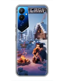 Чехол для TECNO POVA 4 (LG7n) с картинкой «Зимний Minecraft»