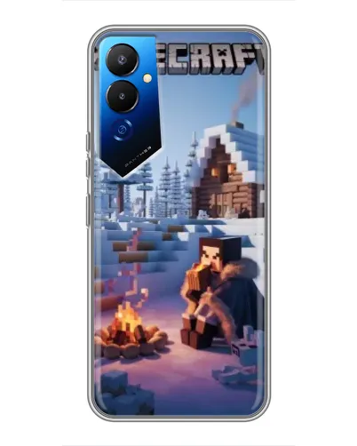 Чехол для TECNO POVA 4 (LG7n) с картинкой «Зимний Minecraft»