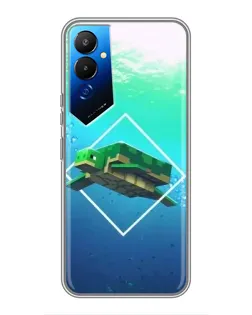 Чехол для TECNO POVA 4 (LG7n) с картинкой «Черепаха Minecraft»