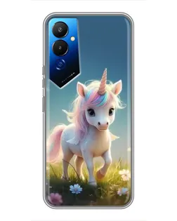 Чехол для TECNO POVA 4 (LG7n) с картинкой «Единорог на поляне»