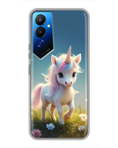 Чехол для TECNO POVA 4 (LG7n) с картинкой «Единорог на поляне»