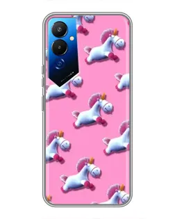 Чехол для TECNO POVA 4 (LG7n) с картинкой «Единороги на розовом»