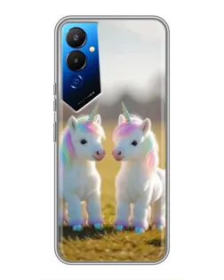 Чехол для TECNO POVA 4 (LG7n) с картинкой «Пара единорогов»