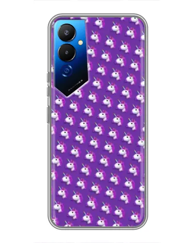 Чехол для TECNO POVA 4 (LG7n) с картинкой «Единороги на фиолетовом»
