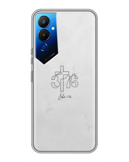 Чехол для TECNO POVA 4 (LG7n) с картинкой «Иоанна 3:16 Крест»