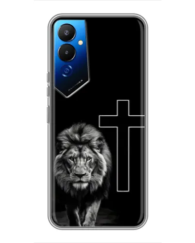 Чехол для TECNO POVA 4 (LG7n) с картинкой «Лев и Крест»