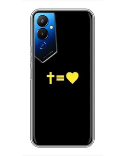 Чехол для TECNO POVA 4 (LG7n) с картинкой «Сердце и Крест»
