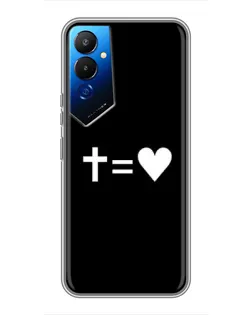 Чехол для TECNO POVA 4 (LG7n) с картинкой «Крест и Сердце»
