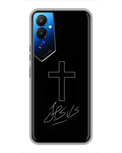 Чехол для TECNO POVA 4 (LG7n) с картинкой «Графический крест Jesus»