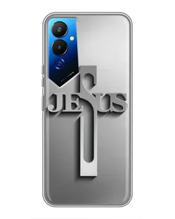Чехол для TECNO POVA 4 (LG7n) с картинкой «Металлический крест Jesus»