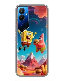 Чехол для TECNO POVA 4 (LG7n) с картинкой «Космический фастфуд»