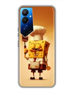 Чехол для TECNO POVA 4 (LG7n) с картинкой «Губка Боб повар»