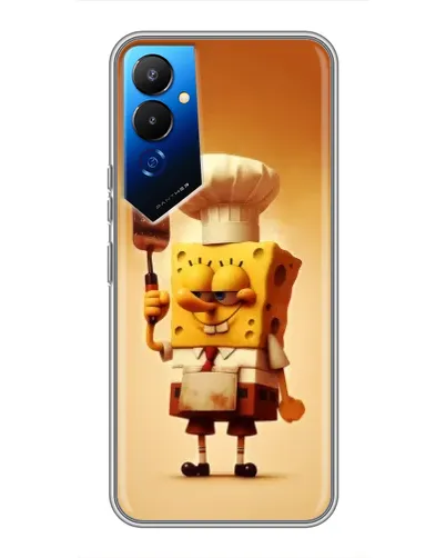 Чехол для TECNO POVA 4 (LG7n) с картинкой «Губка Боб повар»