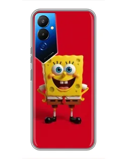 Чехол для TECNO POVA 4 (LG7n) с картинкой «Спанч Боб на красном»