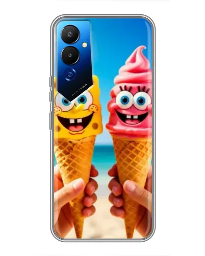 Чехол для TECNO POVA 4 (LG7n) с картинкой «Спанч Боб мороженое»