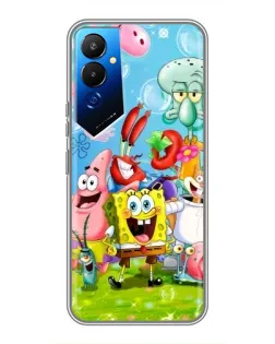 Чехол для TECNO POVA 4 (LG7n) с картинкой «Губка Боб и друзья»