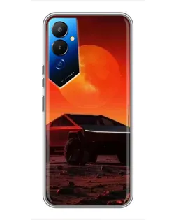 Чехол для TECNO POVA 4 (LG7n) с картинкой «Cybertruck на Марсе»