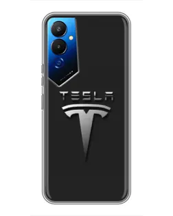 Чехол для TECNO POVA 4 (LG7n) с картинкой «Стальной логотип Tesla»