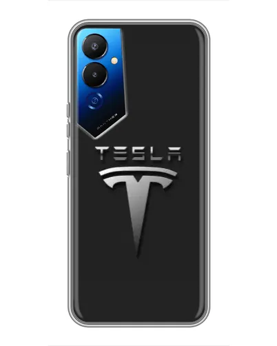 Чехол для TECNO POVA 4 (LG7n) с картинкой «Стальной логотип Tesla» Чехол для TECNO POVA 4 (LG7n) с картинкой «Стальной логотип Tesla»