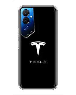 Чехол для TECNO POVA 4 (LG7n) с картинкой «Tesla White Logo»