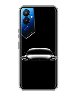 Чехол для TECNO POVA 4 (LG7n) с картинкой «Фары Tesla Night»