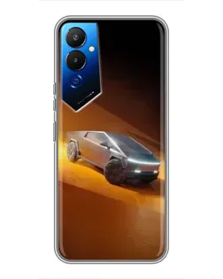 Чехол для TECNO POVA 4 (LG7n) с картинкой «Cybertruck в пустыне»