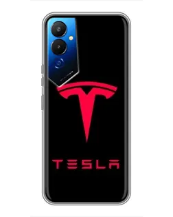 Чехол для TECNO POVA 4 (LG7n) с картинкой «Tesla Red Logo»