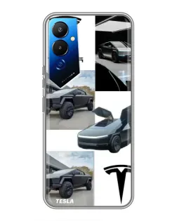Чехол для TECNO POVA 4 (LG7n) с картинкой «Коллаж Cybertruck Tesla»
