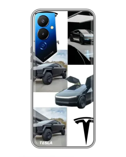Чехол для TECNO POVA 4 (LG7n) с картинкой «Коллаж Cybertruck Tesla» Чехол для TECNO POVA 4 (LG7n) с картинкой «Коллаж Cybertruck Tesla»