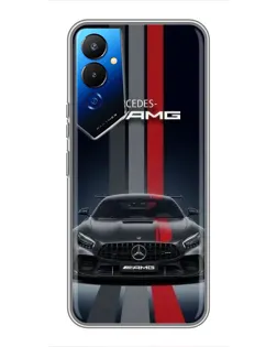 Чехол для TECNO POVA 4 (LG7n) с картинкой «Mercedes — белый карбон»