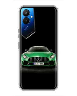 Чехол для TECNO POVA 4 (LG7n) с картинкой «Mercedes — неоновый лого»