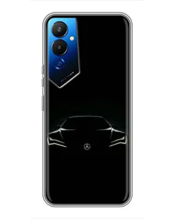 Чехол для TECNO POVA 4 (LG7n) с картинкой «Mercedes — силуэт авто»