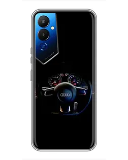 Чехол для TECNO POVA 4 (LG7n) с картинкой «Салон Audi — руль»