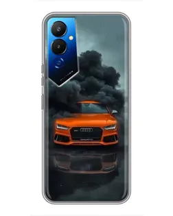 Чехол для TECNO POVA 4 (LG7n) с картинкой «Audi в облаках дыма»