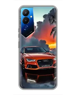 Чехол для TECNO POVA 4 (LG7n) с картинкой «Audi — закат»