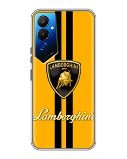 Чехол для TECNO POVA 4 (LG7n) с картинкой «Lamborghini Stripe желтый»