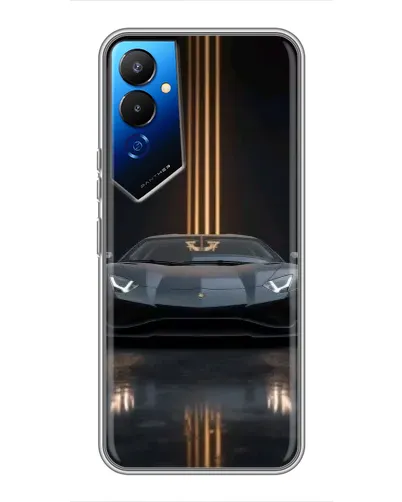 Чехол для TECNO POVA 4 (LG7n) с картинкой «Lamborghini золотые линии»