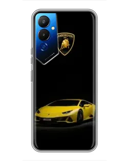 Чехол для TECNO POVA 4 (LG7n) с картинкой «Lamborghini желтый акцент»
