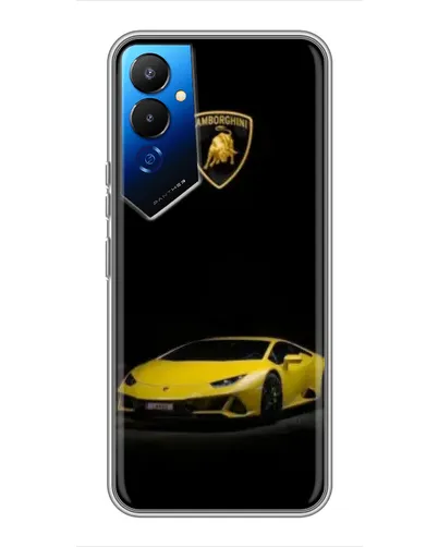 Чехол для TECNO POVA 4 (LG7n) с картинкой «Lamborghini желтый акцент»