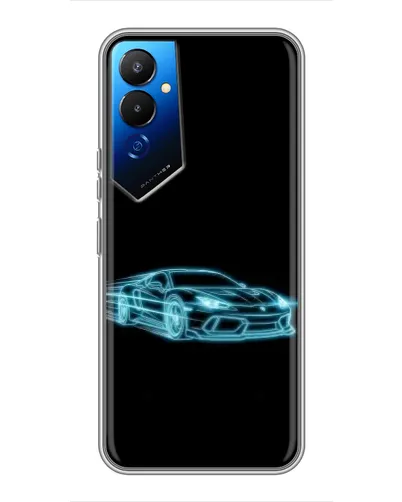 Чехол для TECNO POVA 4 (LG7n) с картинкой «Неоновый контур Lamborghini»