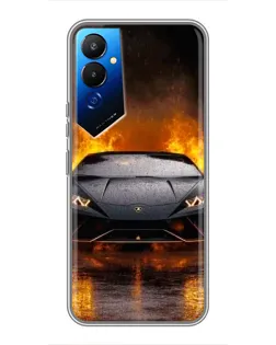 Чехол для TECNO POVA 4 (LG7n) с картинкой «Lamborghini в огне»