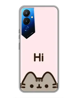 Чехол для TECNO POVA 4 (LG7n) с картинкой «Пушин говорит Hi»