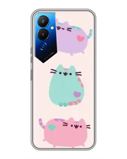 Чехол для TECNO POVA 4 (LG7n) с картинкой «Pusheen трио»