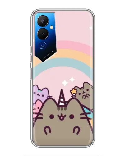 Чехол для TECNO POVA 4 (LG7n) с картинкой «Единорог Pusheen» Чехол для TECNO POVA 4 (LG7n) с картинкой «Единорог Pusheen»