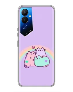 Чехол для TECNO POVA 4 (LG7n) с картинкой «Радужные Пушины»