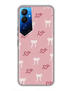 Чохол для TECNO POVA 4 (LG7n) з картинкою «Серця та банти»
