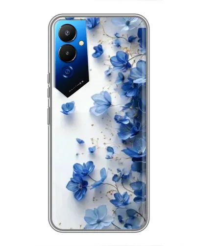 Чехол для TECNO POVA 4 (LG7n) с картинкой «Голубой цветочный каскад»