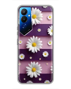 Чехол для TECNO POVA 4 (LG7n) с картинкой «Ромашки на фиолетовом»